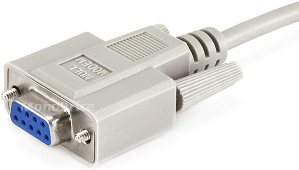 Monoprice Molded Null Modem Cable - DB9, Female to Female, 6 Feet, Beige