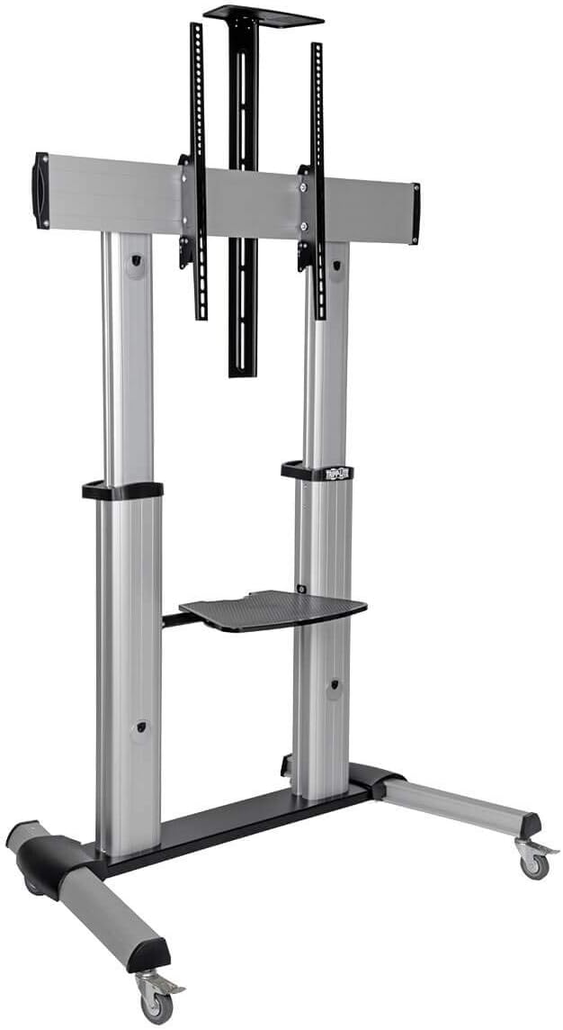 Tripp Lite Mobile TV Stand with Mount, for LED/OLED/LCD Flat Screen Monitors, 60” – 100” Televisions, Shelf & Locking Wheels