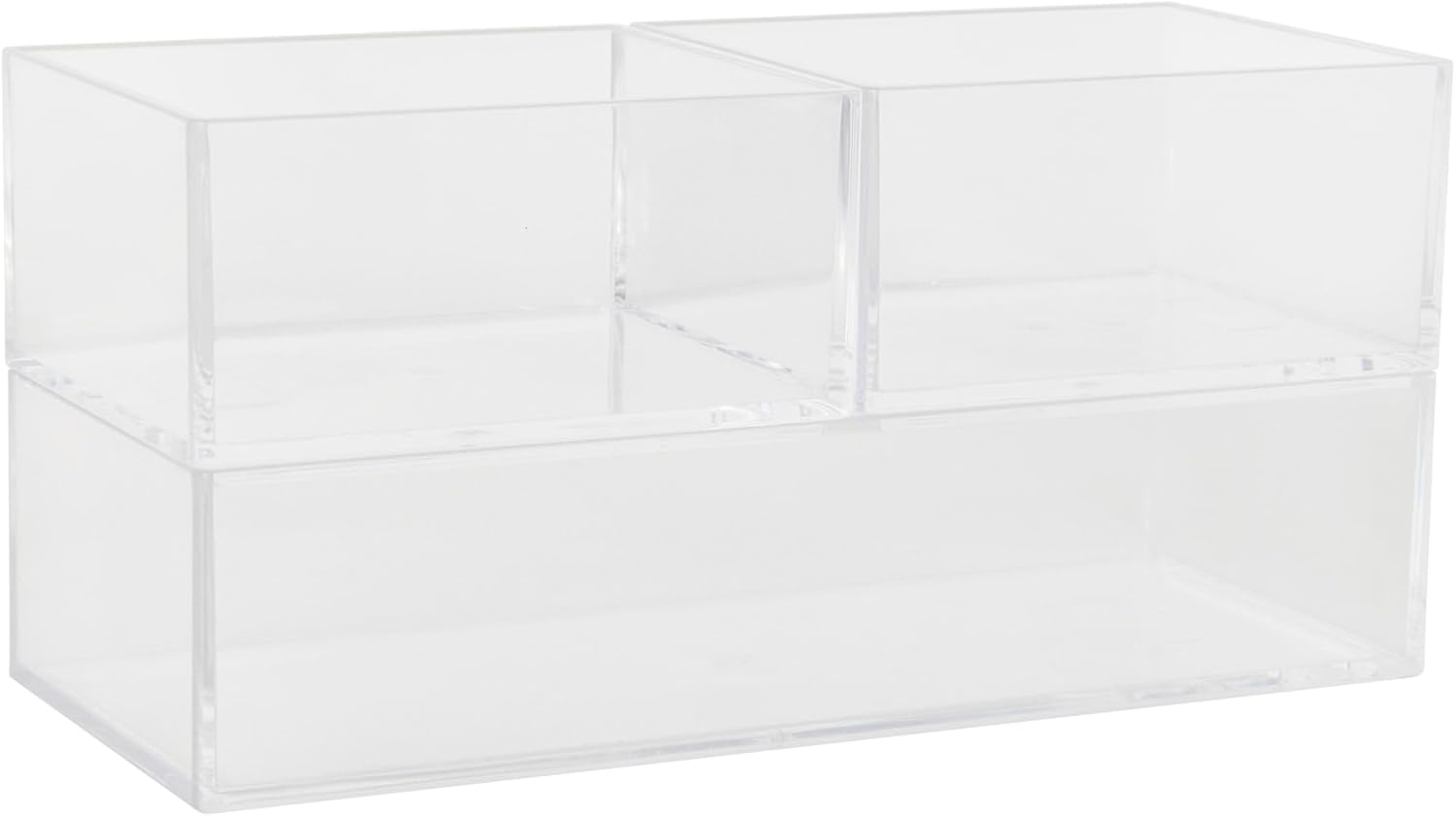 Martha Stewart Brody Stack & Slide Plastic Tray Desktop Organizer, Clear
