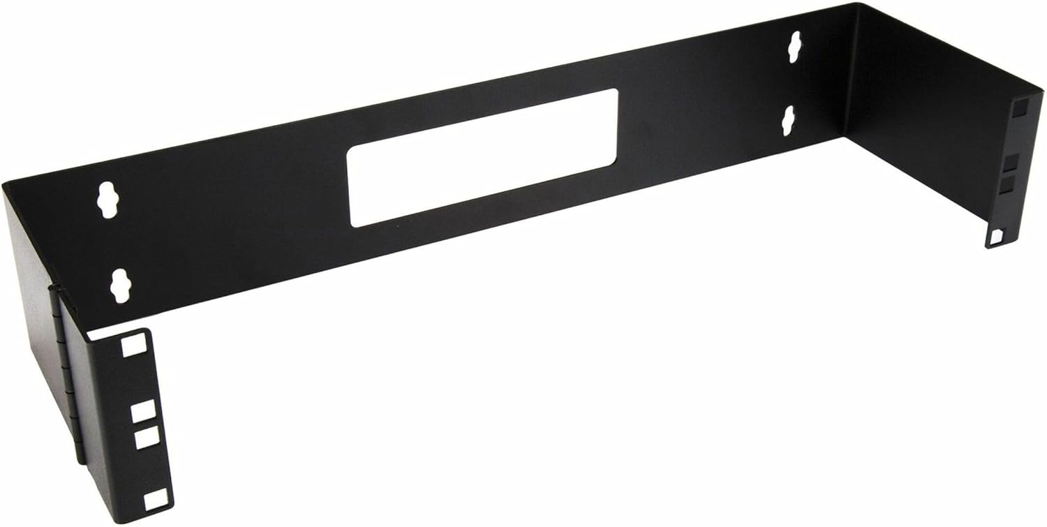 StarTech.com 2U Hinged Wall Mount Patch Panel Bracket - 6 inch Deep - 19" Patch Panel Swing Rack for Shallow Network