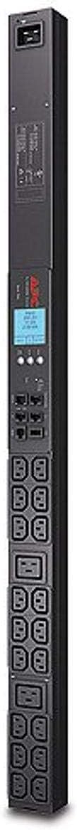 APC Rack Mount PDU, Metered 100V-240V/30A, (42) Outlets, 0U Vertical Rackmount (AP8858NA3) Metered Input Plug: NEMA L6-20P