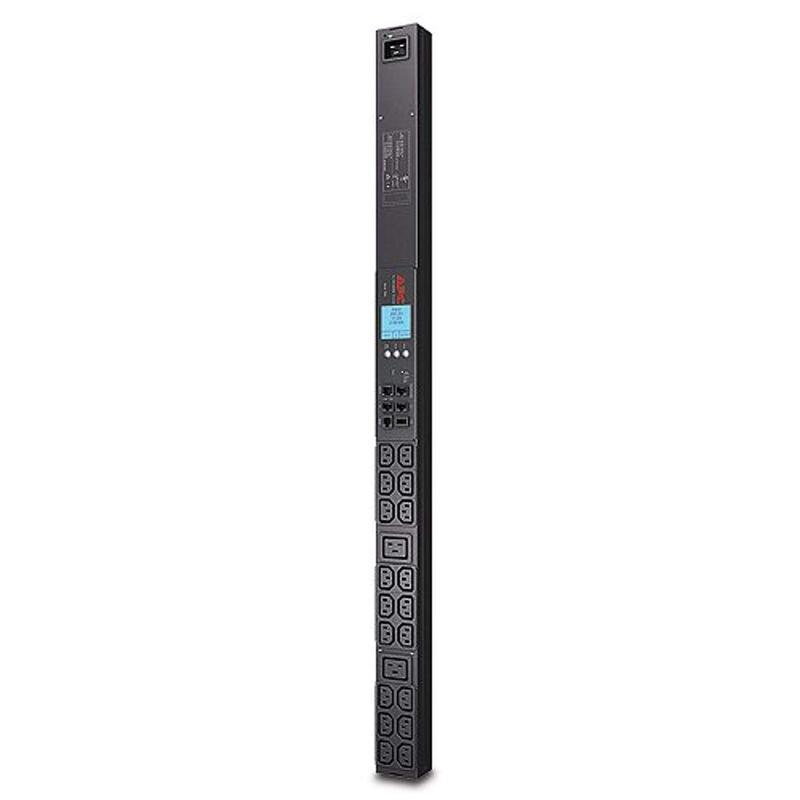 APC Rack Mount PDU, Metered 100V-240V/30A, (42) Outlets, 0U Vertical Rackmount (AP8858NA3) Metered Input Plug: NEMA L6-20P