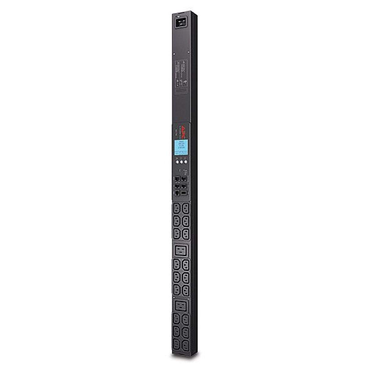 APC Rack Mount PDU, Metered 100V-240V/30A, (42) Outlets, 0U Vertical Rackmount (AP8858NA3) Metered Input Plug: NEMA L6-20P