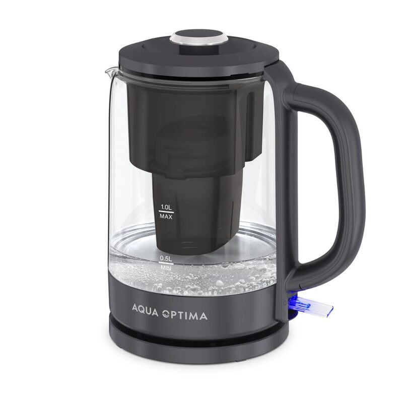 Aqua Optima Electric Kettle with Water Filter, 1500W 1.7L, Black