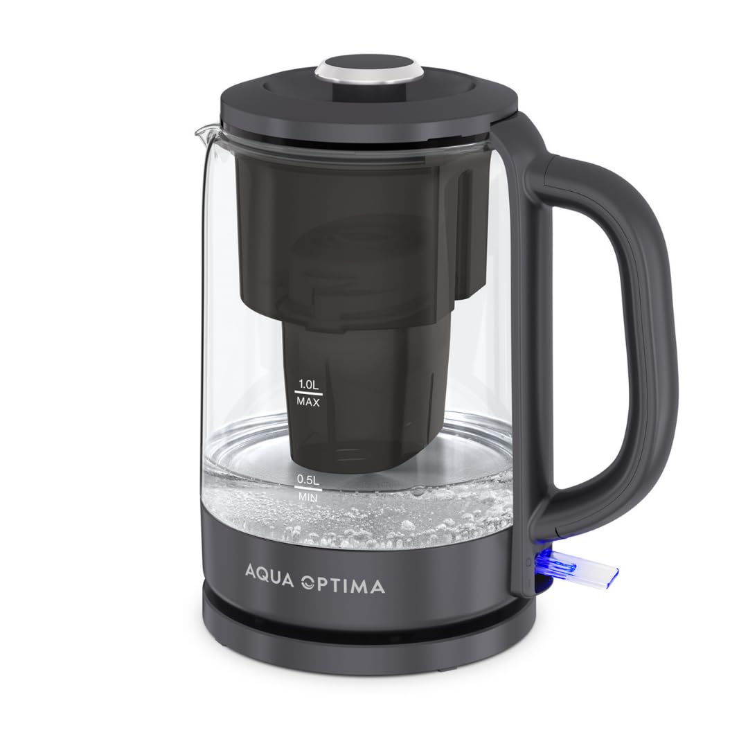 Aqua Optima Electric Kettle with Water Filter, 1500W 1.7L, Black