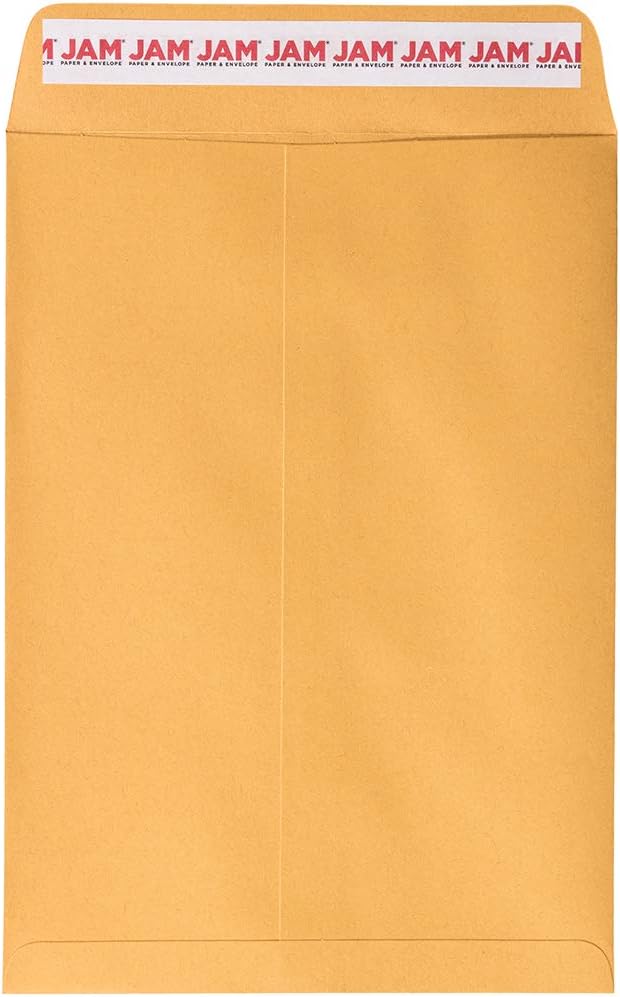 JAM PAPER Open End Catalog Envelopes with Peel & Seal - Brown Kraft Manila