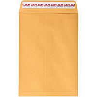 JAM PAPER Open End Catalog Envelopes with Peel & Seal - Brown Kraft Manila