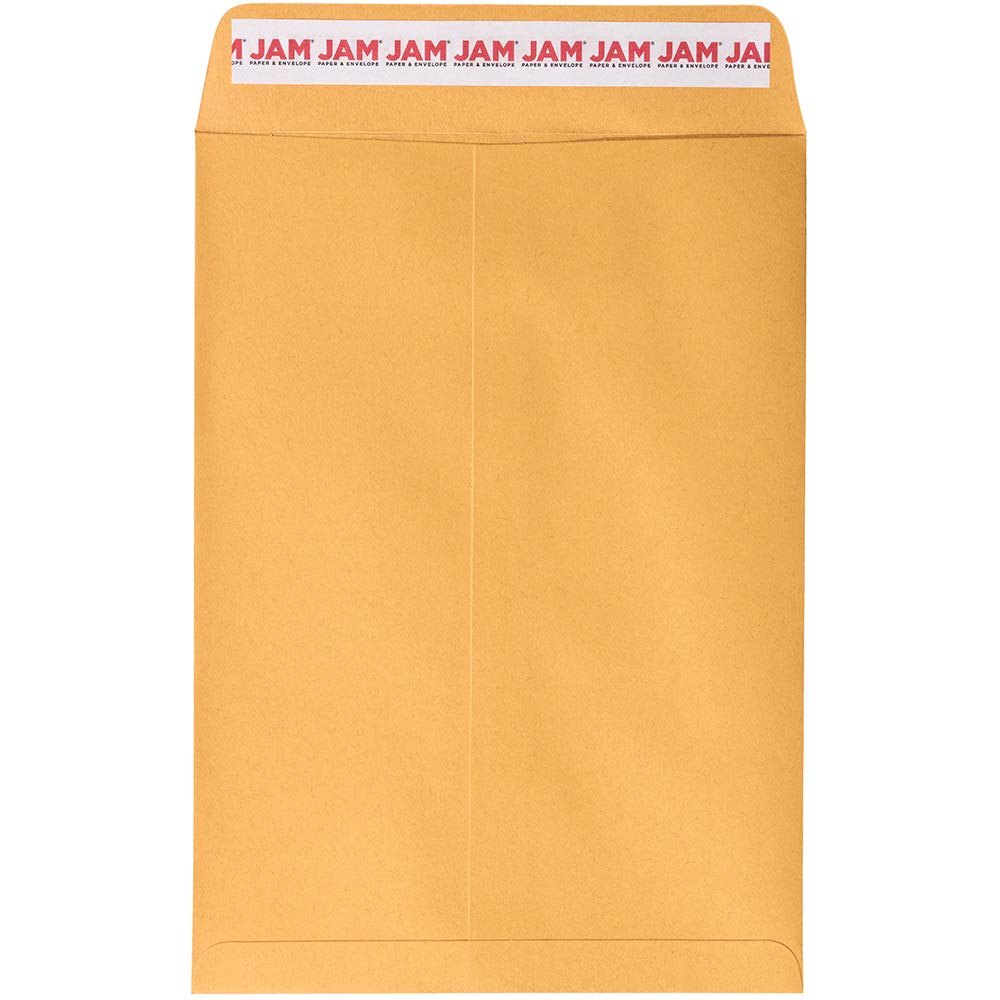 JAM PAPER Open End Catalog Envelopes with Peel & Seal - Brown Kraft Manila