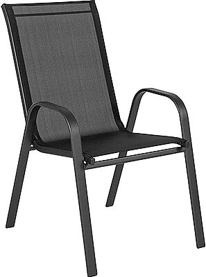 FLASH FURNITURE Brazos Series Outdoor Stackable Patio Chairs with Flex Comfort Material