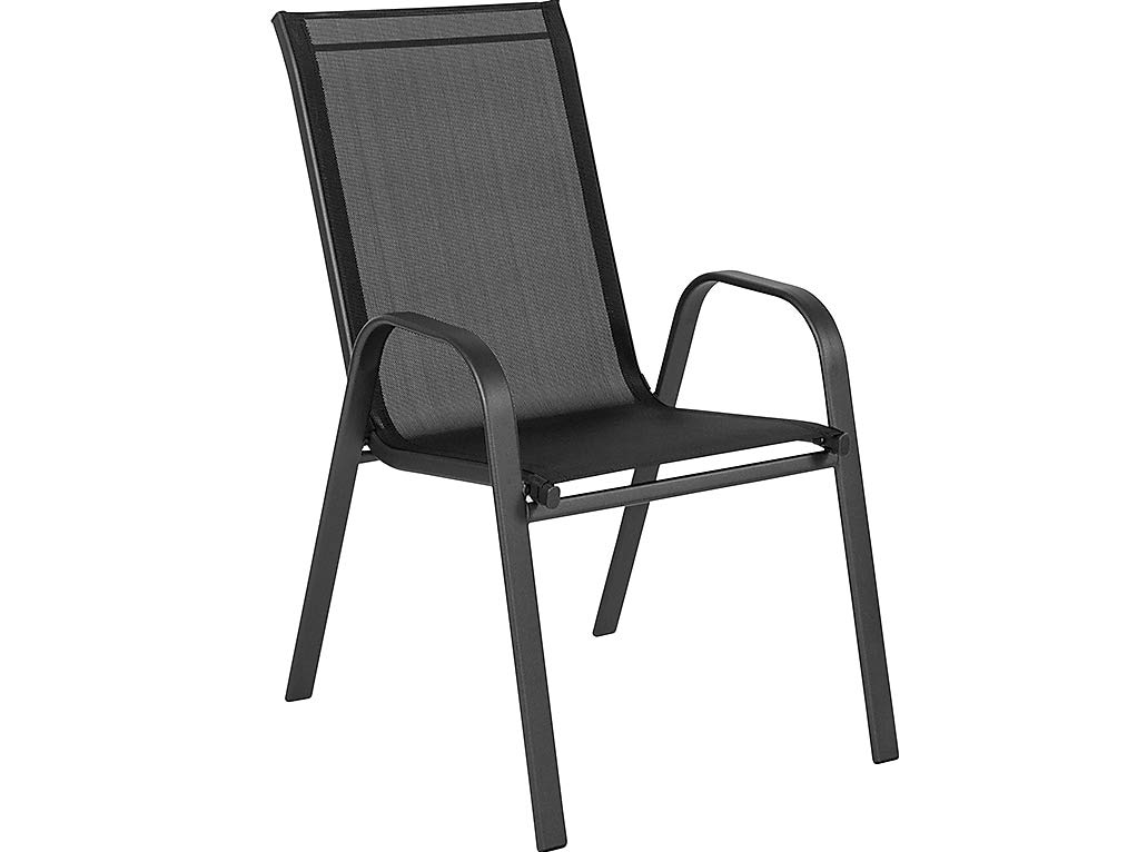 FLASH FURNITURE Brazos Series Outdoor Stackable Patio Chairs with Flex Comfort Material