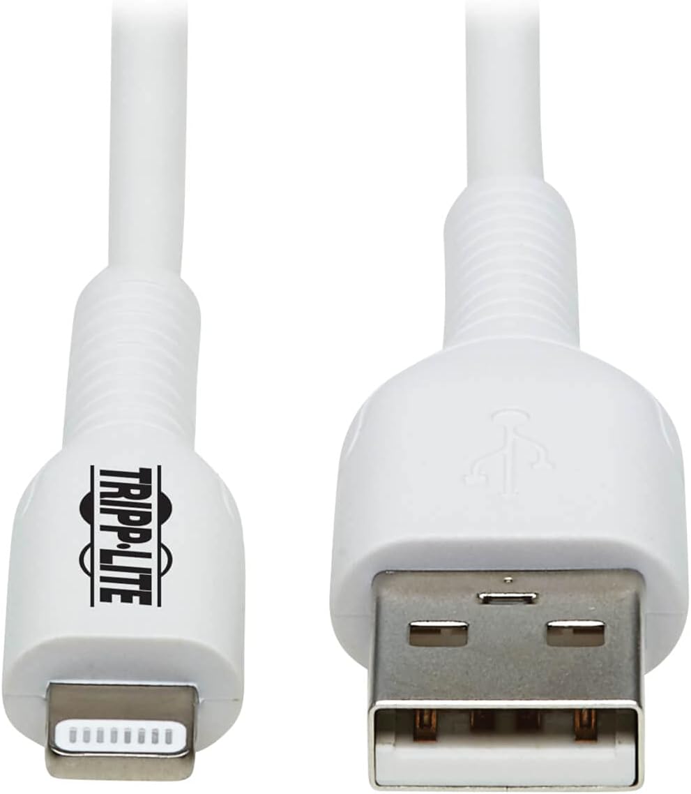 Tripp Lite Safe-IT USB-A to Lightning Charge Cable, Hospital-Grade Protection Cable (M/M), MFi Certified - M100AB-02M-WH