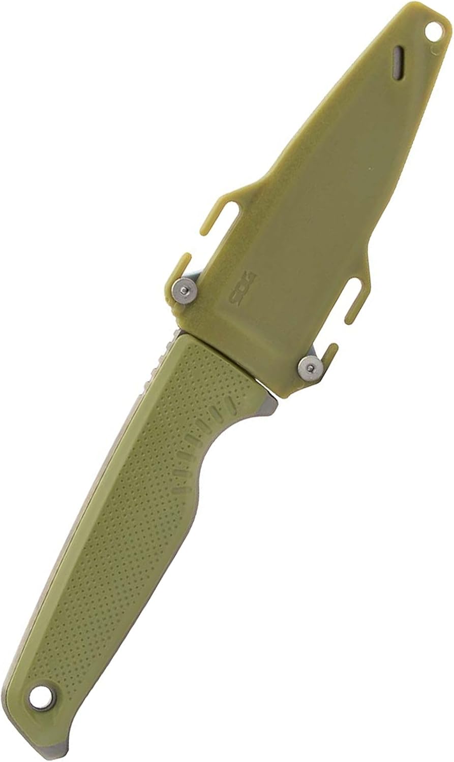 SOG Altair FX Lightweight Compact Multi-Functional Fixed Blade Knife | CRYO/CPM 154CM Steel | UMS Sheath | Removable GRN