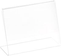 Azar Displays Acrylic L-Shaped Sign Holders, Clear - Pack of 10