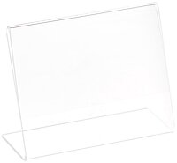 Azar Displays Acrylic L-Shaped Sign Holders, Clear - Pack of 10