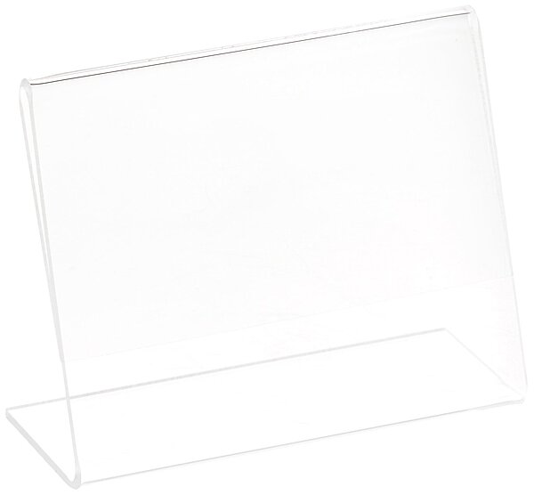 Azar Displays Acrylic L-Shaped Sign Holders, Clear - Pack of 10