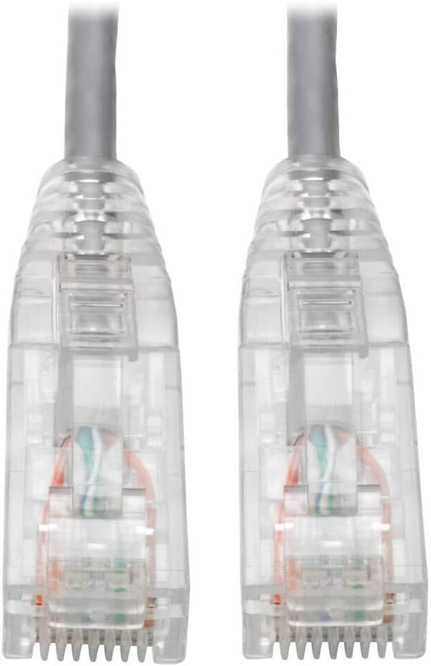 TRIPP LITE Cat6 Gigabit Patch Cable Snagless Utp RJ45 Molded Slim, 7', Gray (N201-S07-GY)