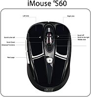 ADESSO iMouse S60 Wireless Optical Mouse with 2.4 GHz RF, Programmable Driver, Tilt-Wheel Scrolling