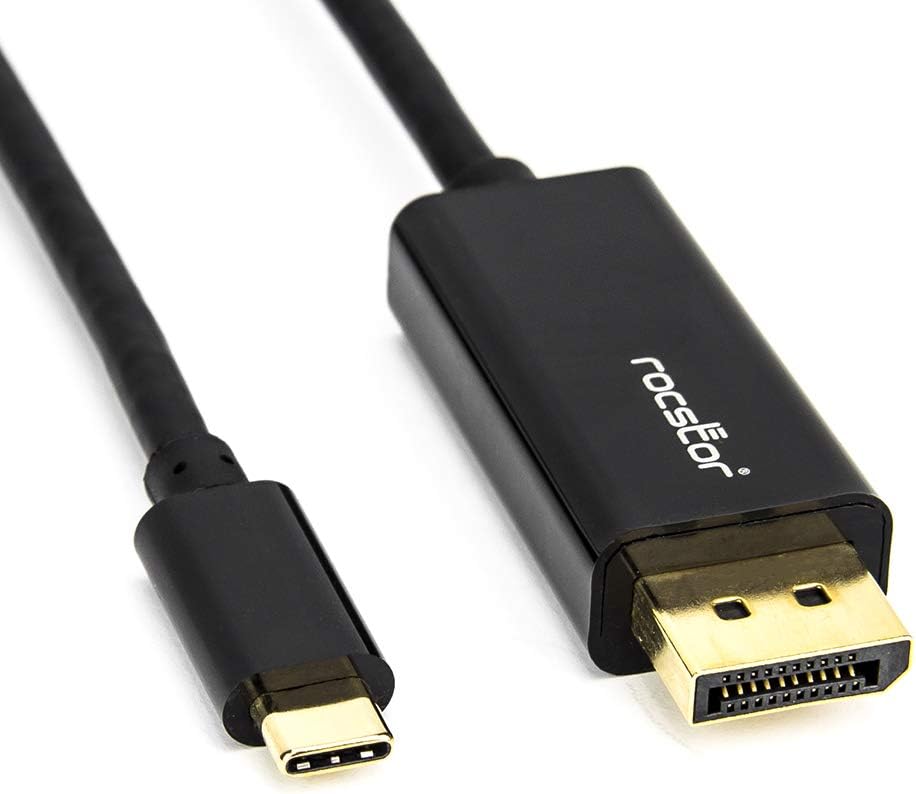 Rocstor Y10C167-B1 Premium 6ft USB-C to DisplayPort Cable M/M- USB Type-C to DisplayPort Converter Cable