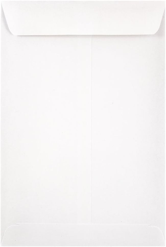 JAM Paper Open-End Catalog Envelopes with Gummed Closure - White