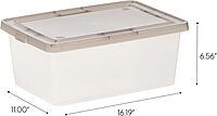 IRIS USA 14.5 Quart Snap Top Plastic Storage Box, 6 Pack