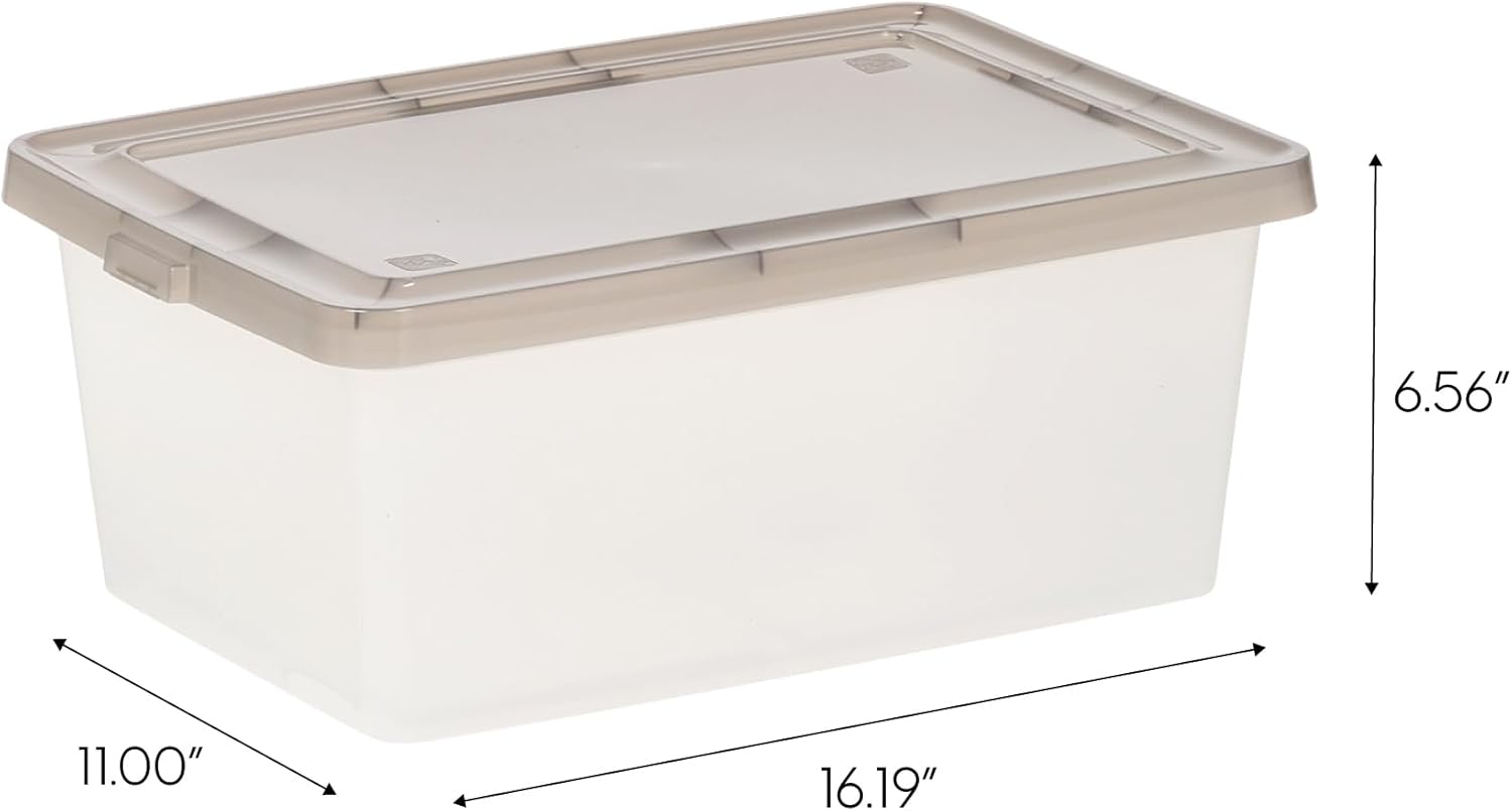 IRIS USA 14.5 Quart Snap Top Plastic Storage Box, 6 Pack