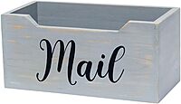 Elegant Designs Rustic Farmhouse Wooden Tabletop Mail Organizer Box