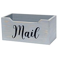 Elegant Designs Rustic Farmhouse Wooden Tabletop Mail Organizer Box