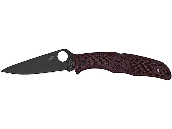 Spyderco Endura 4 Lightweight Sprint Run Folding Knife 3.8" CTS-PD#1 Black Plain Blade, Burgundy FRN Handles, Lockback - C10BGBKP