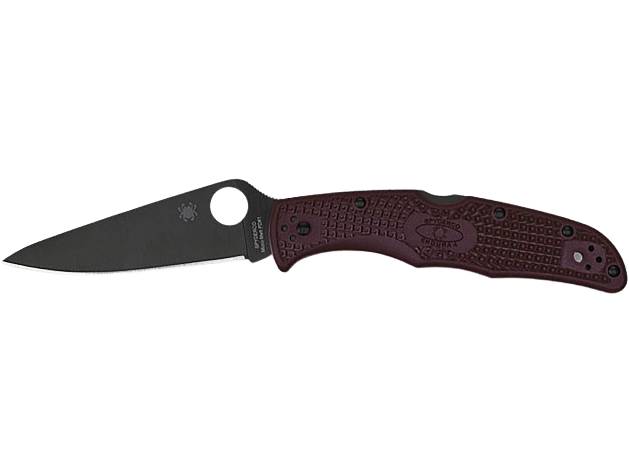 Spyderco Endura 4 Lightweight Sprint Run Folding Knife 3.8" CTS-PD#1 Black Plain Blade, Burgundy FRN Handles