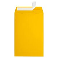 LUX Open-End Envelopes, 6in x 9in, Peel & Press Closure, Sunflower Yellow, Pack Of 50