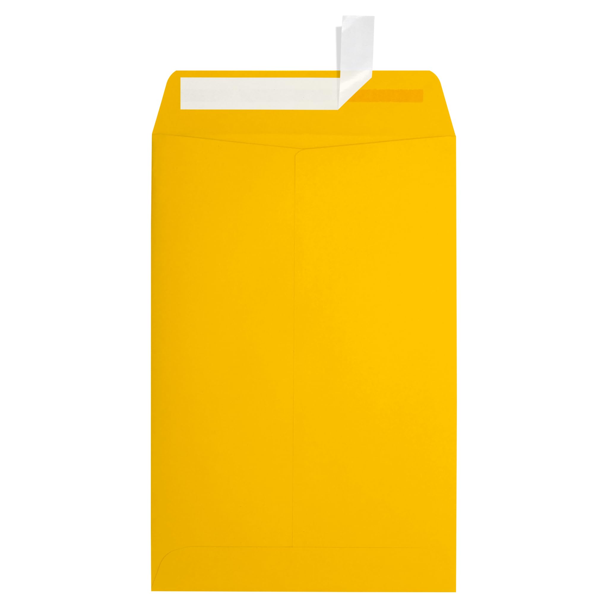 LUX Open-End Envelopes, 6in x 9in, Peel & Press Closure, Sunflower Yellow, Pack Of 50