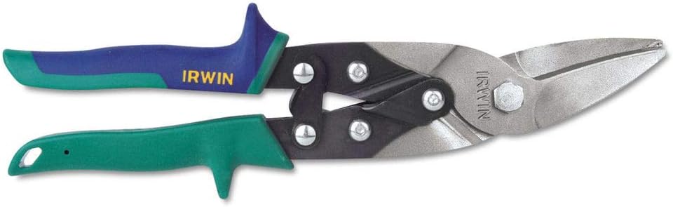IRWIN Left Cut Compound Leverage Aviation Snips, 10in Tool Length