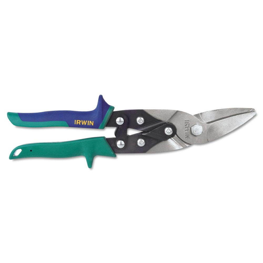 IRWIN Left Cut Compound Leverage Aviation Snips, 10in Tool Length