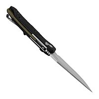 Kershaw Runoff Folding Pocket Knife, 3.1 inch Satin Finish Clip Point Blade, Black GFN handle, Manual Opening, Button Lock