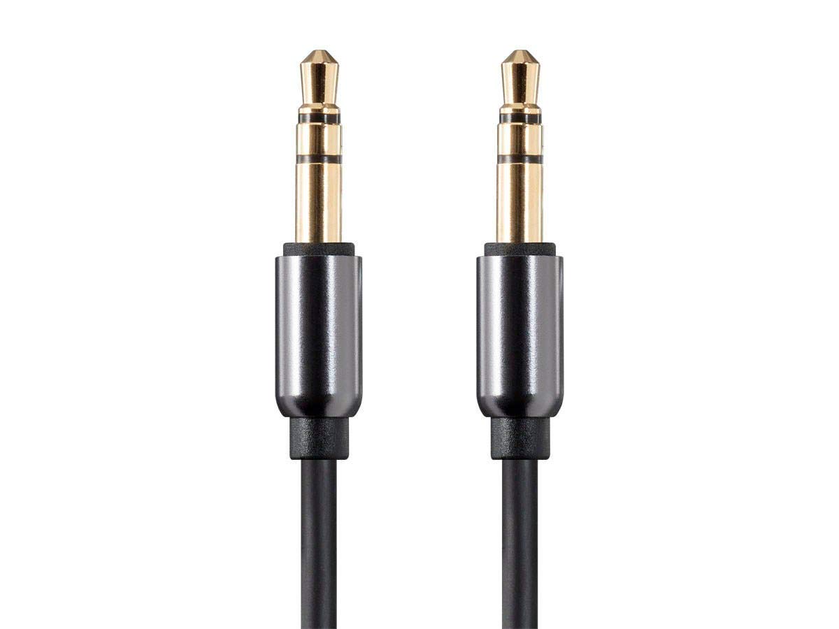 Monoprice Auxiliary Audio Cable - 3.5mm TRS, Gold Plated, 3 Feet, Black - Onyx Series 1 Count (Pack of 1) Cable