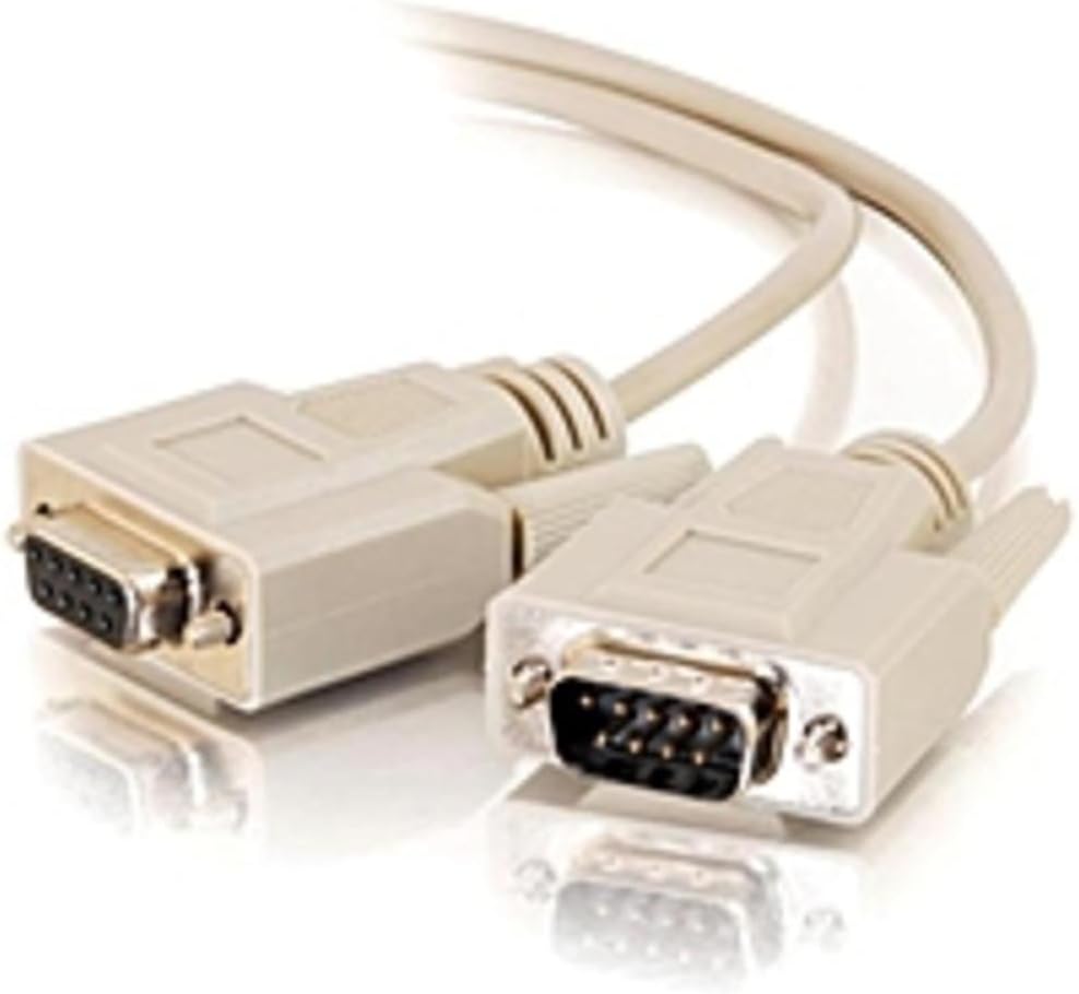 C2G 02712 DB9 M/F Serial RS232 Extension Cable, Beige (10 Feet, 3.04 Meters)