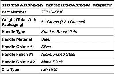 ZAK TOOL Key Ring Window Punch, Spring-Loaded Stainless Steel