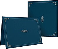 Oxford Linen-finish Certificate Holders - Letter - 8 1/2in x 11in Sheet Size - Linen - Dark Blue - 5 / Pack