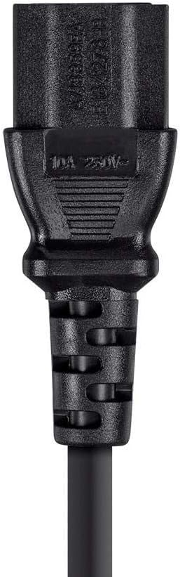 Monoprice Power Cord - 6 Feet - Black | BS 1363 (UK) to IEC 60320 C13, 18AWG, 5A/1250W, 250V, 3-Prong, Fused