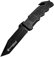 SMITH & WESSON Border Guard 10in High Carbon S.S. Folding Knife with 4.4in Tanto Blade and Aluminum - Survival and EDC