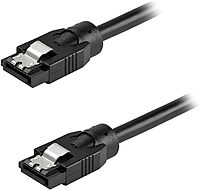 StarTech.com 24 Inch (60cm) Round SATA Cable - Latching Connectors - 6Gbs SATA Data Cord - SATA Hard Drive Power Cable - Black (SATRD60CM)