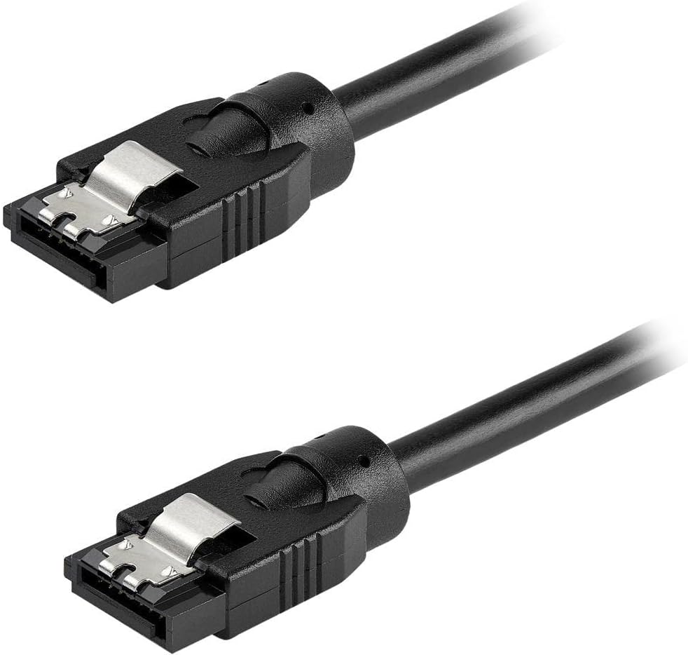 StarTech.com 24 Inch (60cm) Round SATA Cable - Latching Connectors - 6Gbs SATA Data Cord - SATA Hard Drive Power Cable