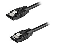 StarTech.com 24 Inch (60cm) Round SATA Cable - Latching Connectors - 6Gbs SATA Data Cord - SATA Hard Drive Power Cable - Black (SATRD60CM)