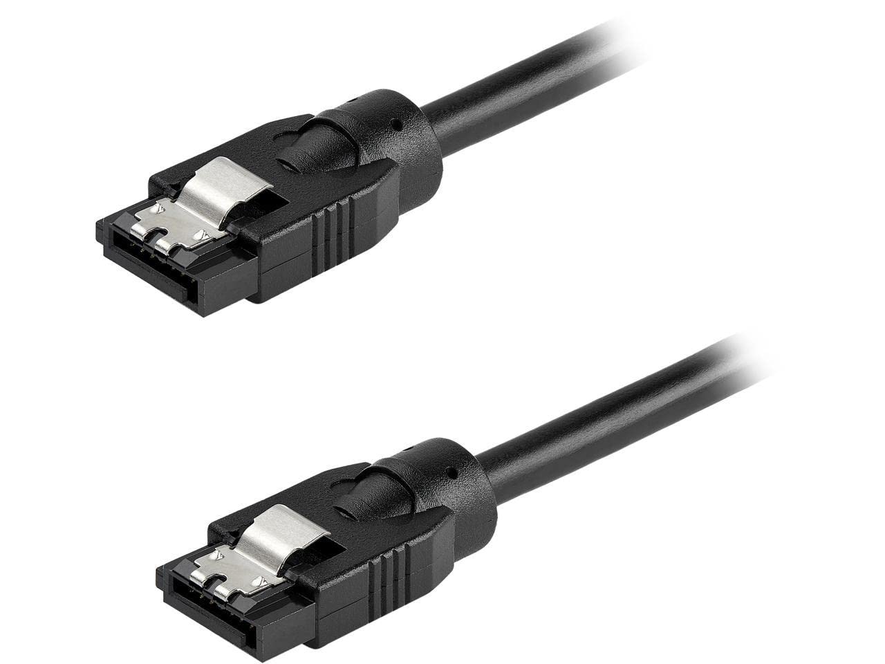 StarTech.com 24 Inch (60cm) Round SATA Cable - Latching Connectors - 6Gbs SATA Data Cord - SATA Hard Drive Power Cable