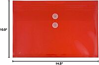 JAM PAPER Plastic Envelopes with Button & String Tie Closure - 12 Pack