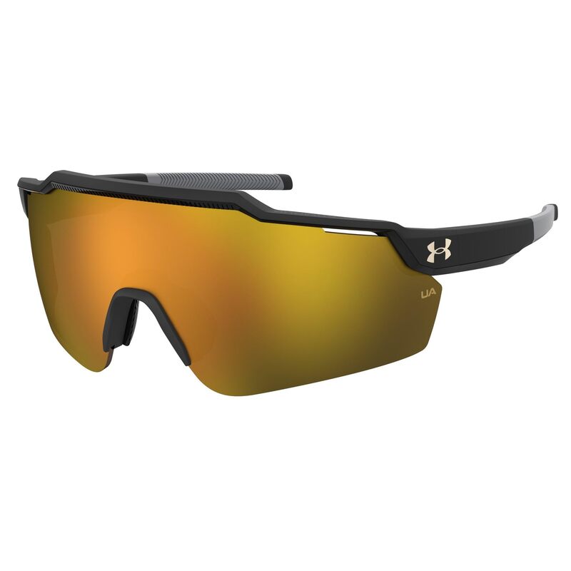 Under Armour Unisex Ua Levelup Sunglasses 99/1/125 Black Gold/ Gold Mirrored