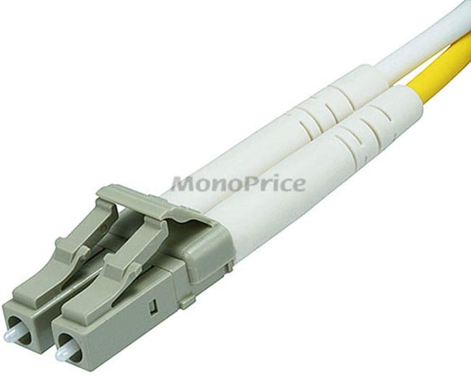 Monoprice Fiber Optic Cable - 1 Meter - Aqua | LC to ST, OM3, 50/125 Type, Multi Mode, 10Gb, Duplex