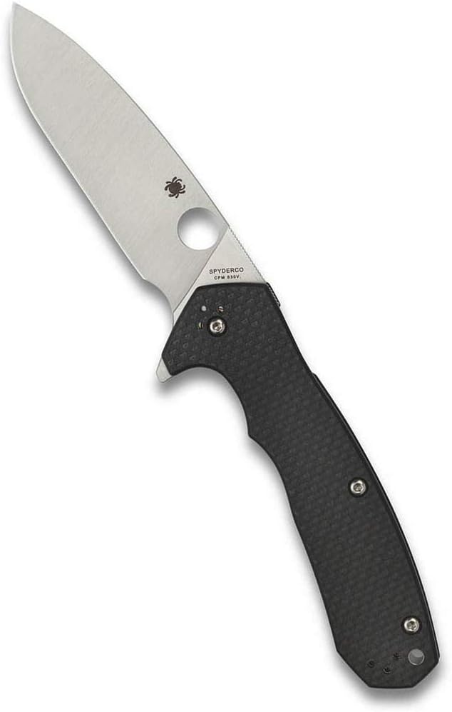 Spyderco Amalgam Premium Flipper Knife with 3.8" CPM S30V Stainless Steel Blade and Textured Carbon Fiber G-10 Handle