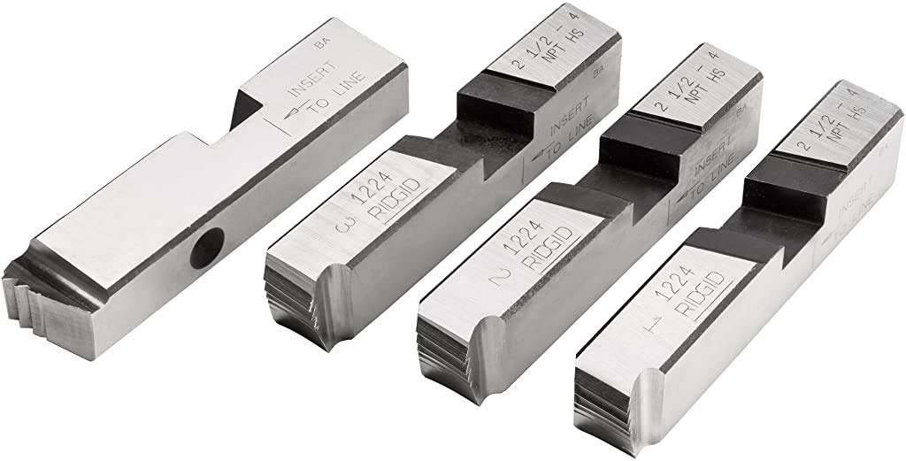 RIDGID 26192 4-Piece Pipe Threader Dies Set, 2 1/2-Inch to 4-Inch, Compatible with Model 1224 Threading Machine