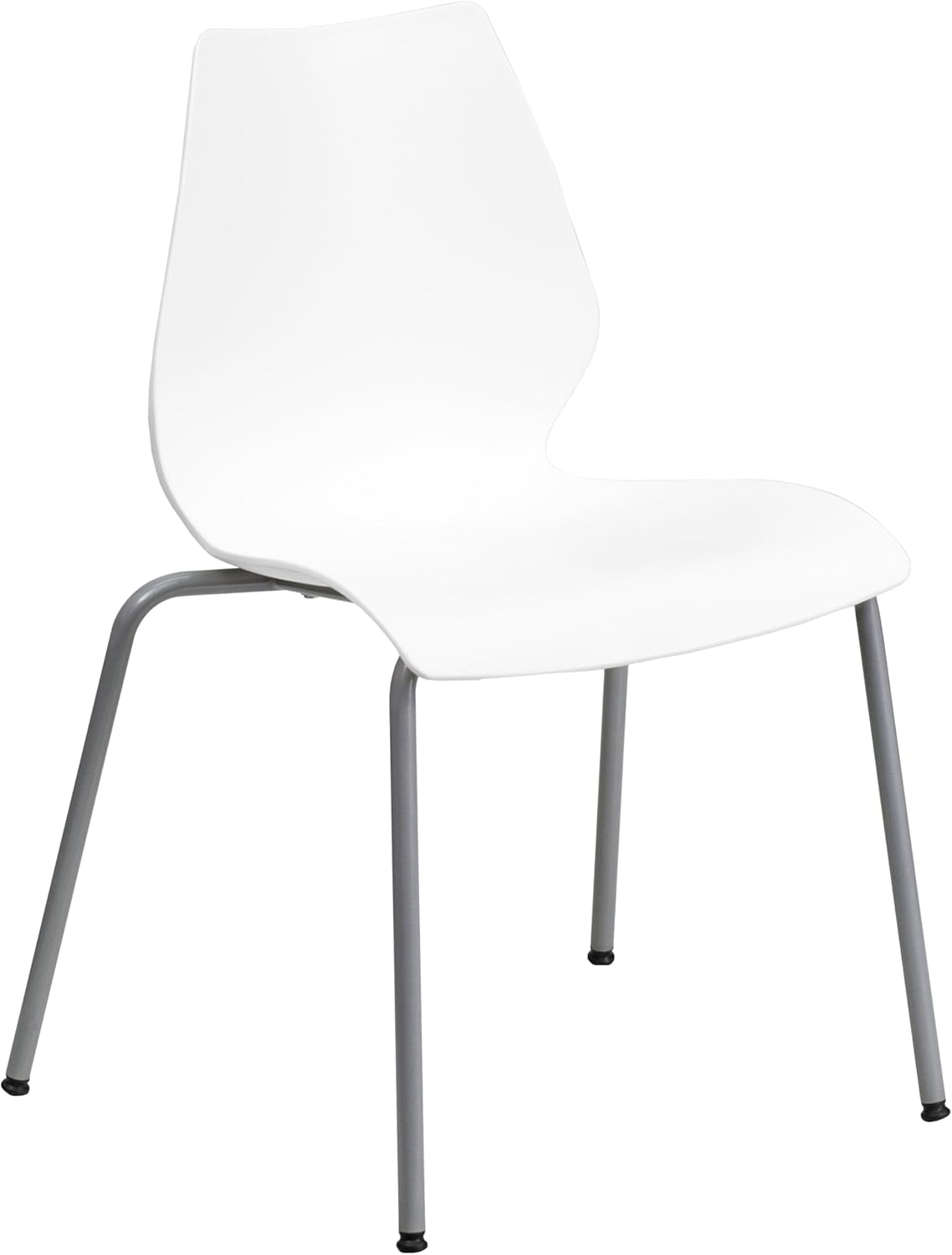 Flash Furniture HERCULES Series 770 lb Capacity Stack Chair with Lumbar Support and Silver Frame